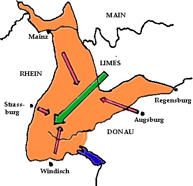 Karte des obergermanisch-r�tischen Limes